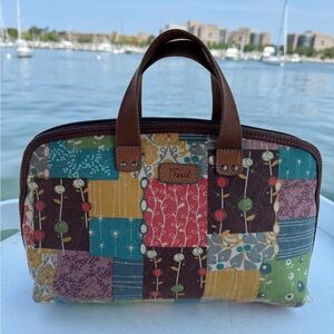 Fossil Maddox EUC patchwork satchel